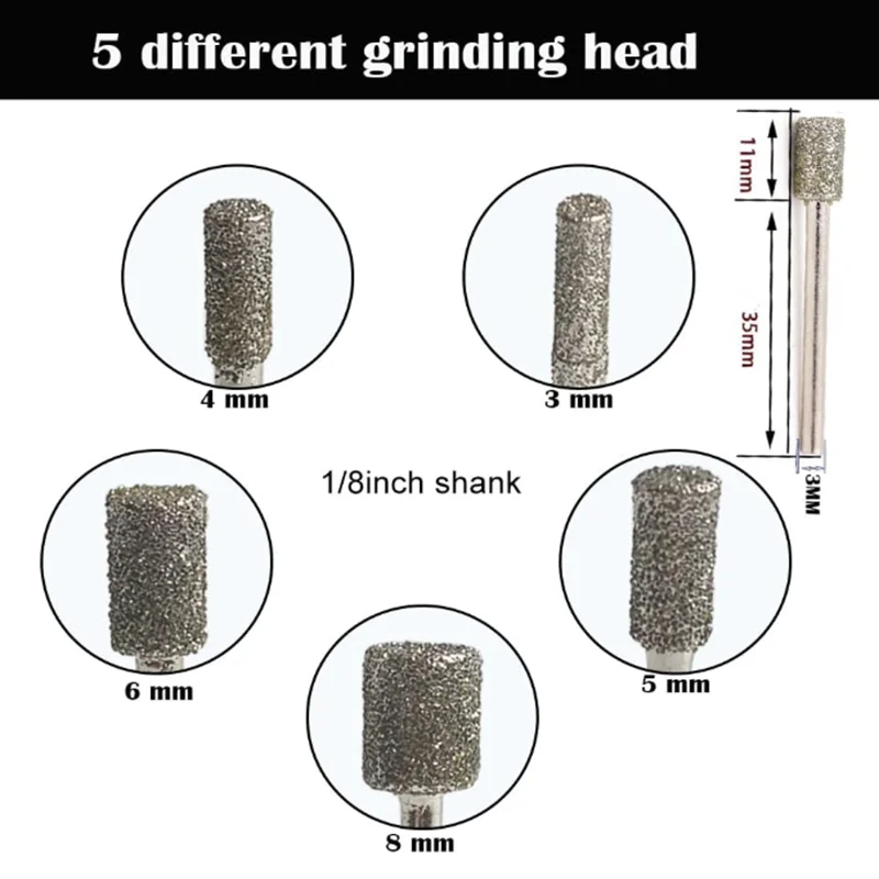 3mm-8mm 60 Grit Cylindrical Diamond Burr Grinding Bit 3mm Shank Jade Carving Grinding Engraving Drill Bit Dremel Rotary Tools
3mm-8mm 60 Grit Cylindrical Diamond Burr Grinding Bit 3mm Shank Jade Carving Grinding Engraving Drill Bit Dremel Rotary Tools