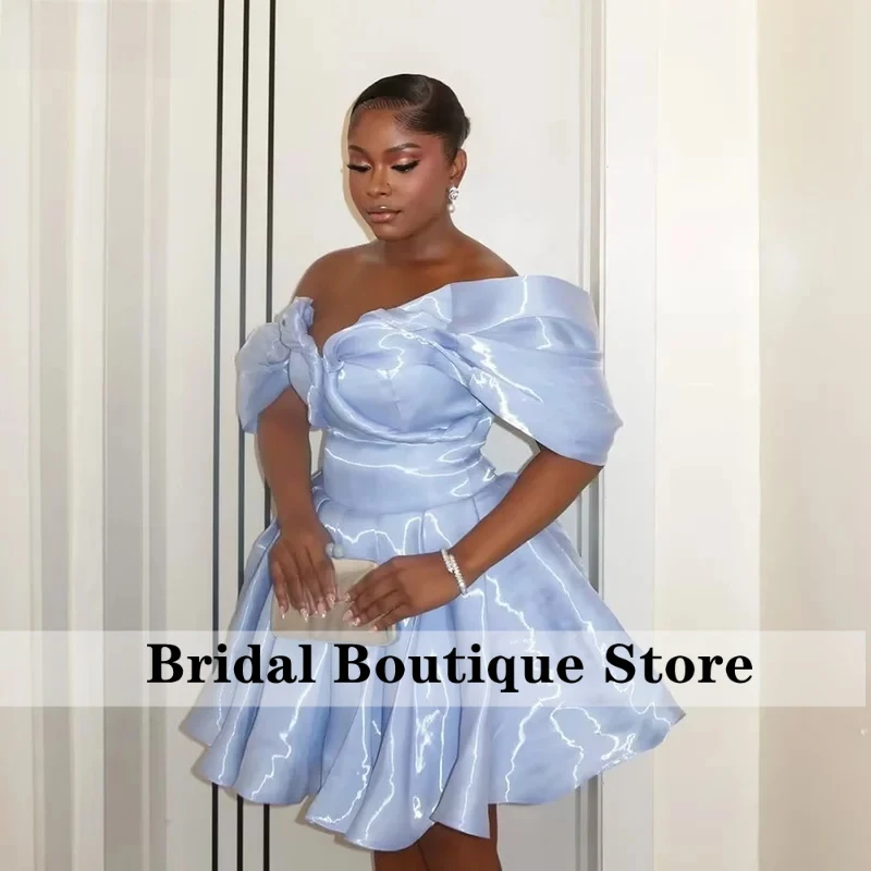 Light Blue Shiny Satin Off ShoulderHomecoming Dress Puff Sleeve A-Line Short Ruffle Cocktail Party Dress Customize
Light Blue Shiny Satin Off ShoulderHomecoming Dress Puff Sleeve A-Line Short Ruffle Cocktail Party Dress Customize