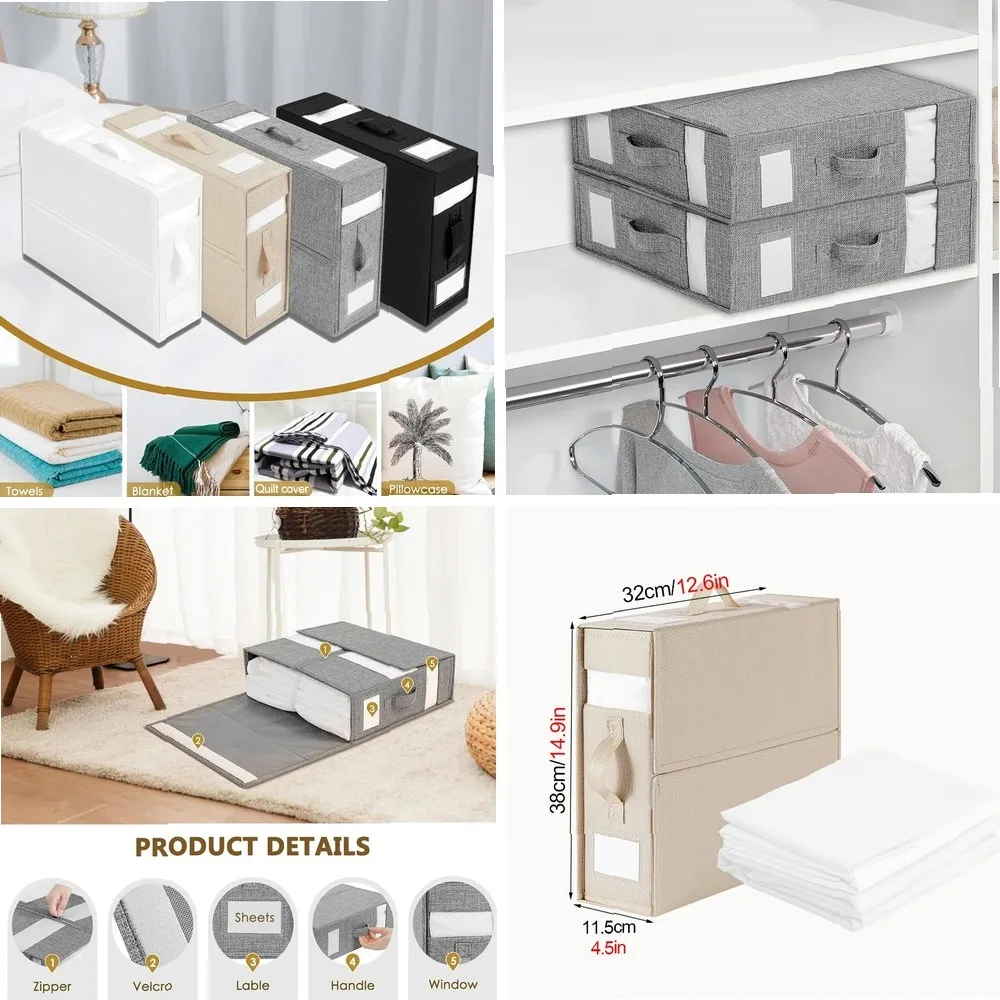 Large Capacity Bedding Storage Box with Handle & Visual Window – Zippered Divider Blanket Organizer for Closet
Large Capacity Bedding Storage Box with Handle & Visual Window – Zippered Divider Blanket Organizer for Closet