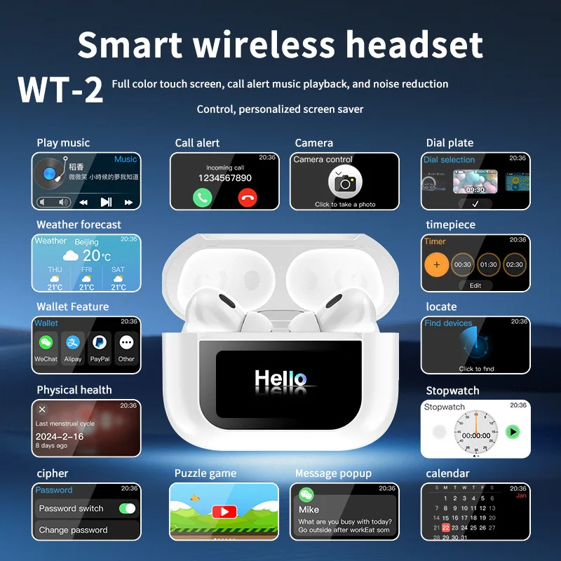 Bluetooth 5.3 Wireless Earphones With Touchscreen Control TWS Sports Noise-cancelling Headphones Are Suitable For Music
Bluetooth 5.3 Wireless Earphones With Touchscreen Control TWS Sports Noise-cancelling Headphones Are Suitable For Music