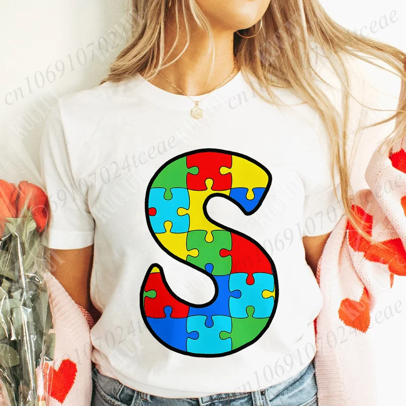 Autism Puzzles 26 Alphabet Print T-shirt for Men Women Unisex Clothing Summer Fashion Graphic Y2k Top Harajuku Short Sleeve Tees
Autism Puzzles 26 Alphabet Print T-shirt for Men Women Unisex Clothing Summer Fashion Graphic Y2k Top Harajuku Short Sleeve Tees