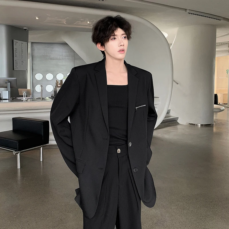 Casual Men's Two-Button Blazer Solid Color Notch Lapel Loose Fit Minimalist Youth Suit Jacket for Versatile Styling Black M-XXL
Casual Men's Two-Button Blazer Solid Color Notch Lapel Loose Fit Minimalist Youth Suit Jacket for Versatile Styling Black M-XXL