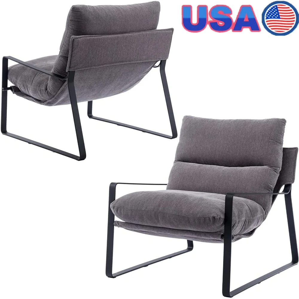 Modern Linen Accent Armchairs Set of 2 Upholstered Chairs Metal Base Thick Cushion Comfortable Living Room Furniture Easy
Modern Linen Accent Armchairs Set of 2 Upholstered Chairs Metal Base Thick Cushion Comfortable Living Room Furniture Easy