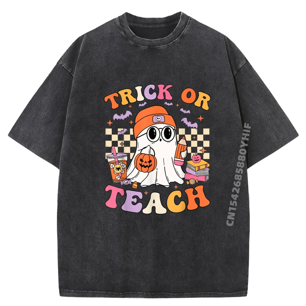 Group T-shirts Women Special Streetwear Trick Or Teach Luxury Designer Mans Printed Tops & Tees Loose Washed Shirt Halloween
Group T-shirts Women Special Streetwear Trick Or Teach Luxury Designer Mans Printed Tops & Tees Loose Washed Shirt Halloween