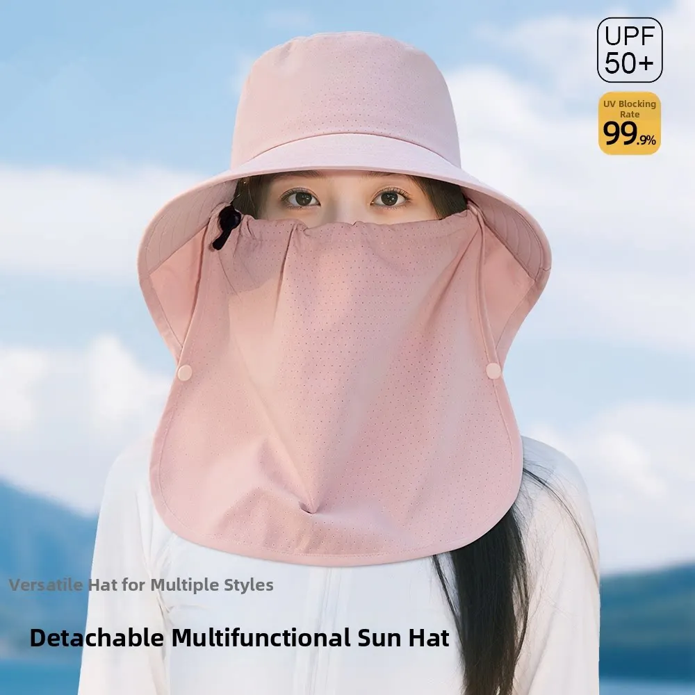 Multi-Wear UPF50+ Detachable Bucket Hat with Face Neck Flap for Women 99.9% UV Block Sun Hat for Travel
Multi-Wear UPF50+ Detachable Bucket Hat with Face Neck Flap for Women 99.9% UV Block Sun Hat for Travel
