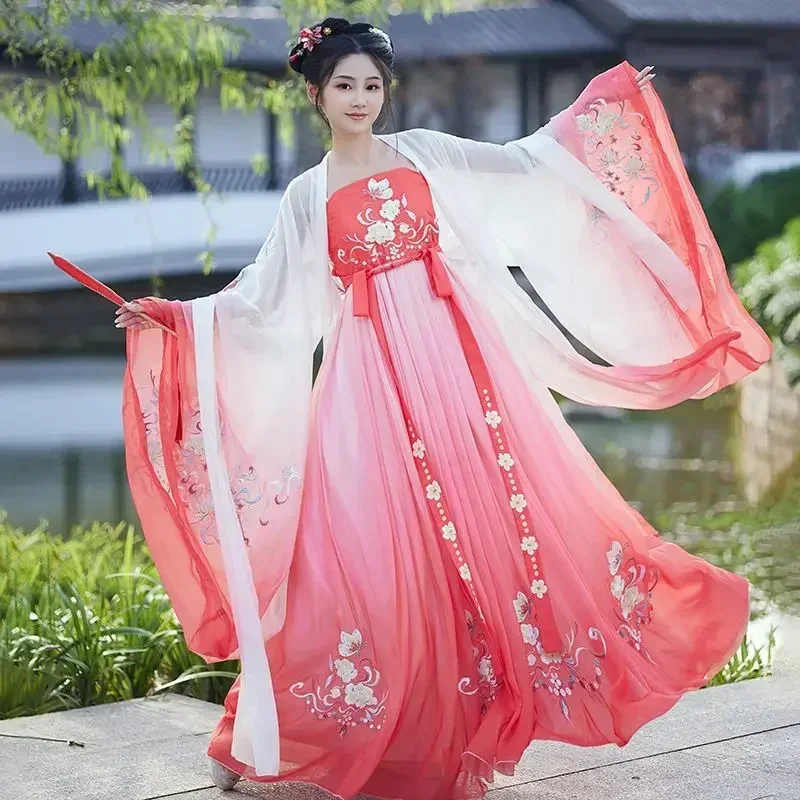 Hanfu Women Chinese Traditional Embroidery Stage Dance Dress Female Fairy Cosplay Costume Hanfu Gradient Blue&Green For Women
Hanfu Women Chinese Traditional Embroidery Stage Dance Dress Female Fairy Cosplay Costume Hanfu Gradient Blue&Green For Women
