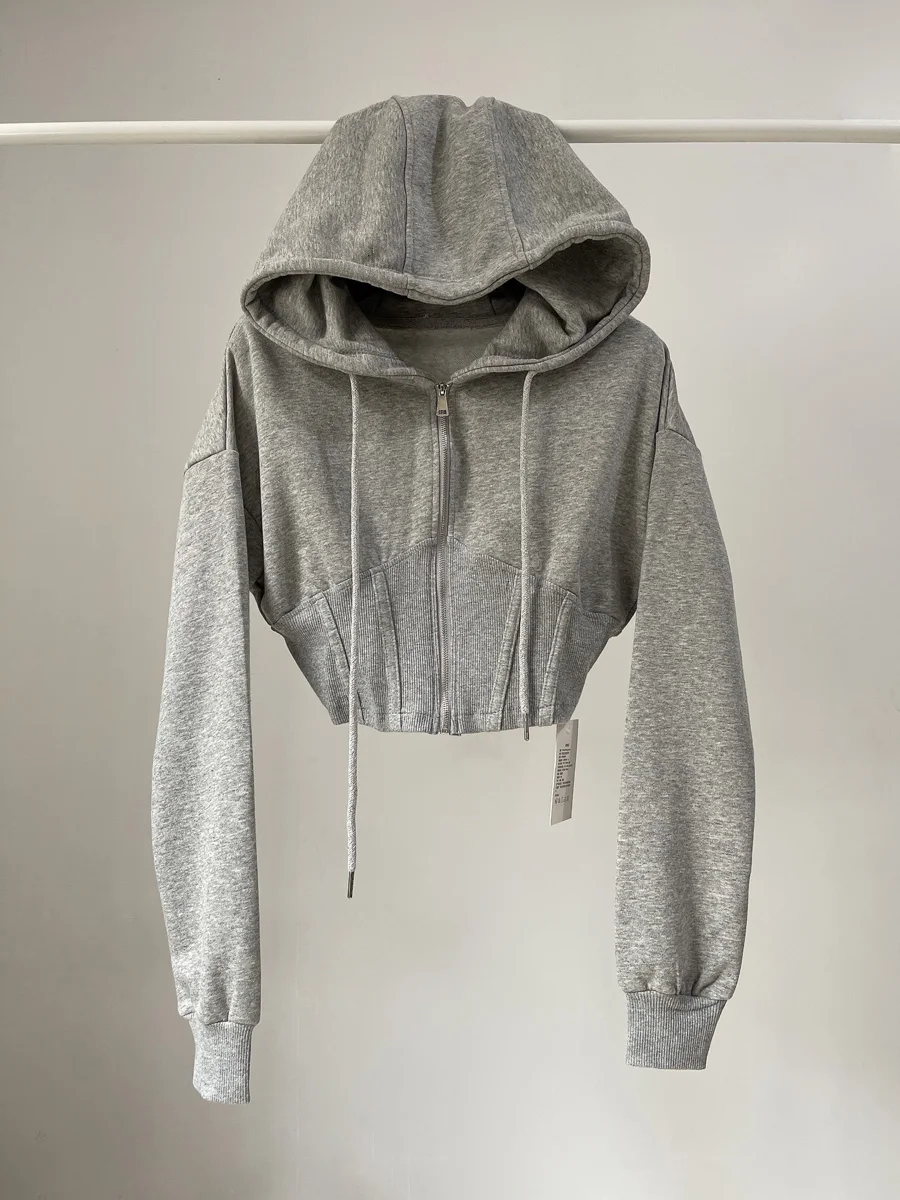 Women's Hoodie Sweatshirt Ultra-Short Waist-Cinching Belly-Baring Open Cardigan Jacket Korean Style Commute Fashion
Women's Hoodie Sweatshirt Ultra-Short Waist-Cinching Belly-Baring Open Cardigan Jacket Korean Style Commute Fashion