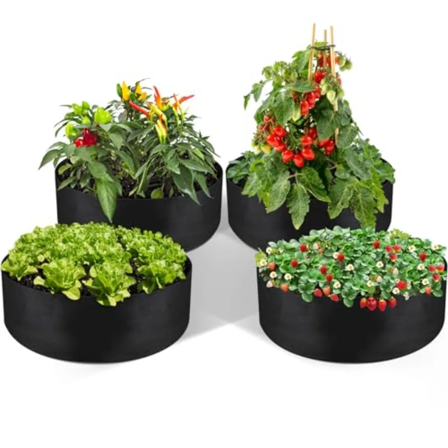 4Pcs 30 Gallon Plant Grow Bags, Fabric Raised Planting Bed Heavy Duty Non-Woven Fabric Planter Pots for Garden Vegetables Flowe
4Pcs 30 Gallon Plant Grow Bags, Fabric Raised Planting Bed Heavy Duty Non-Woven Fabric Planter Pots for Garden Vegetables Flowe