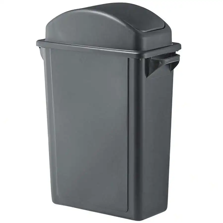 Gray 16 Gallon Slim Rectangular Plastic Trash Can With Dome Swing Lid For Kitchen Restaurant Commercial Use
Gray 16 Gallon Slim Rectangular Plastic Trash Can With Dome Swing Lid For Kitchen Restaurant Commercial Use