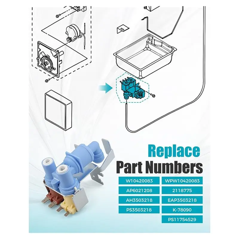 T27C W10420083 Replacement Water Valve For Refrigerators- Dual Inlet Fits For Whirlpool, Kenmore, Maytag, Jenn-Air, Amana, Dacor
T27C W10420083 Replacement Water Valve For Refrigerators- Dual Inlet Fits For Whirlpool, Kenmore, Maytag, Jenn-Air, Amana, Dacor
