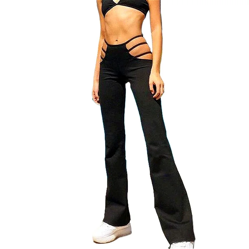 Sexy Hollow Out Women's Pants Low Waist Flare Pants Streetwear Slim-fitting Milk Silk Trousers Women Clothes Elasticity Summer
Sexy Hollow Out Women's Pants Low Waist Flare Pants Streetwear Slim-fitting Milk Silk Trousers Women Clothes Elasticity Summer