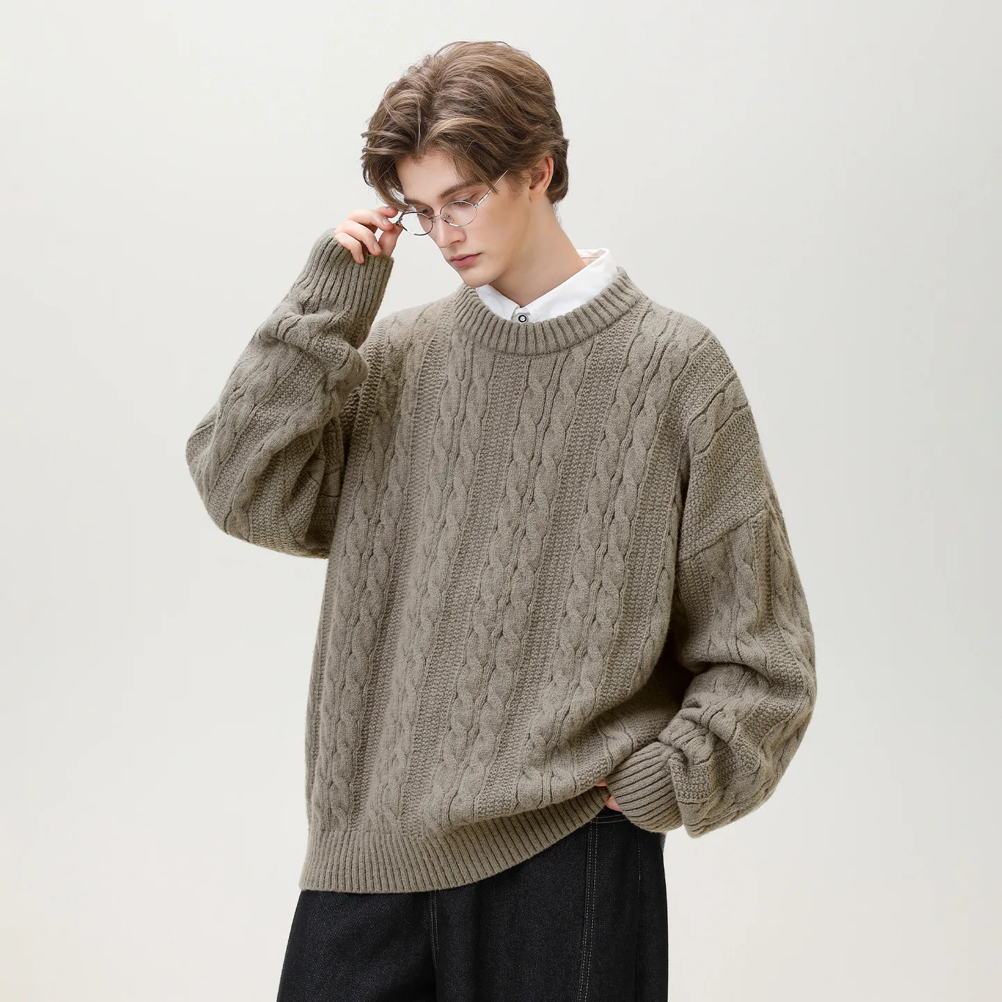 Heavyweight Cable Knit Sweater Male Thickened Thermal Knitwear Men's Jumpers Autumn Winter Trendy Men Knit Pullover
Heavyweight Cable Knit Sweater Male Thickened Thermal Knitwear Men's Jumpers Autumn Winter Trendy Men Knit Pullover