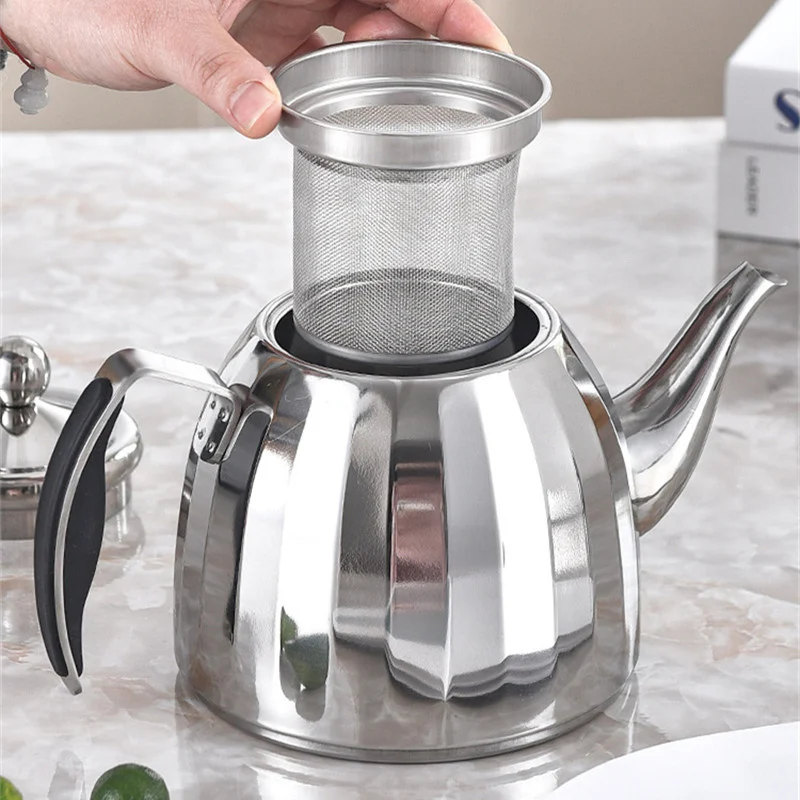 Food Grade Stainless Steel Tea Kettle with Infuser Filter Fit Electric Ceramic Cooktop Gas Stove Home Use Teapot for boil Water
Food Grade Stainless Steel Tea Kettle with Infuser Filter Fit Electric Ceramic Cooktop Gas Stove Home Use Teapot for boil Water
