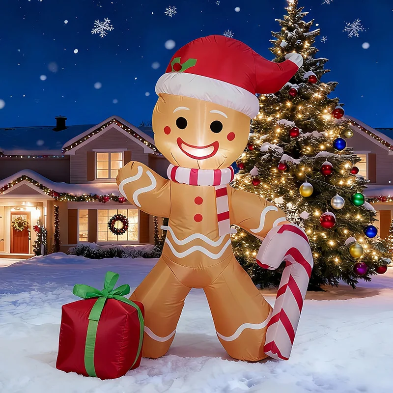 1.2 Meters Christmas Inflatable Gingerbread Human Model with Candy Cane with Gift Box Outdoor Garden Decoration Ornament
1.2 Meters Christmas Inflatable Gingerbread Human Model with Candy Cane with Gift Box Outdoor Garden Decoration Ornament