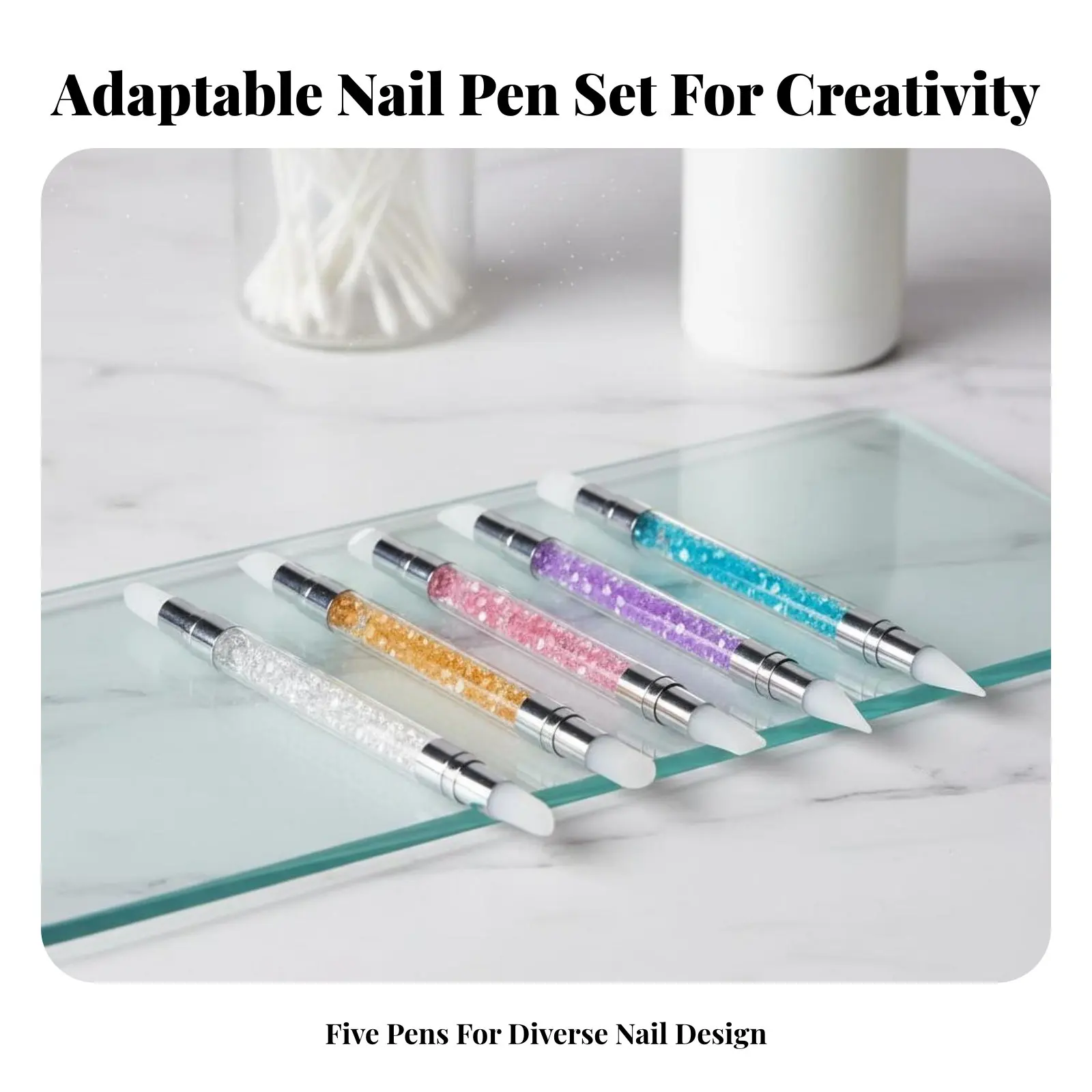 5 Pieces Double-Ended Manicure-Nail Design Tool Set Includes Silicsingle Ends Manicure-Art Tool Kit Multi-Functional Easy To
5 Pieces Double-Ended Manicure-Nail Design Tool Set Includes Silicsingle Ends Manicure-Art Tool Kit Multi-Functional Easy To
