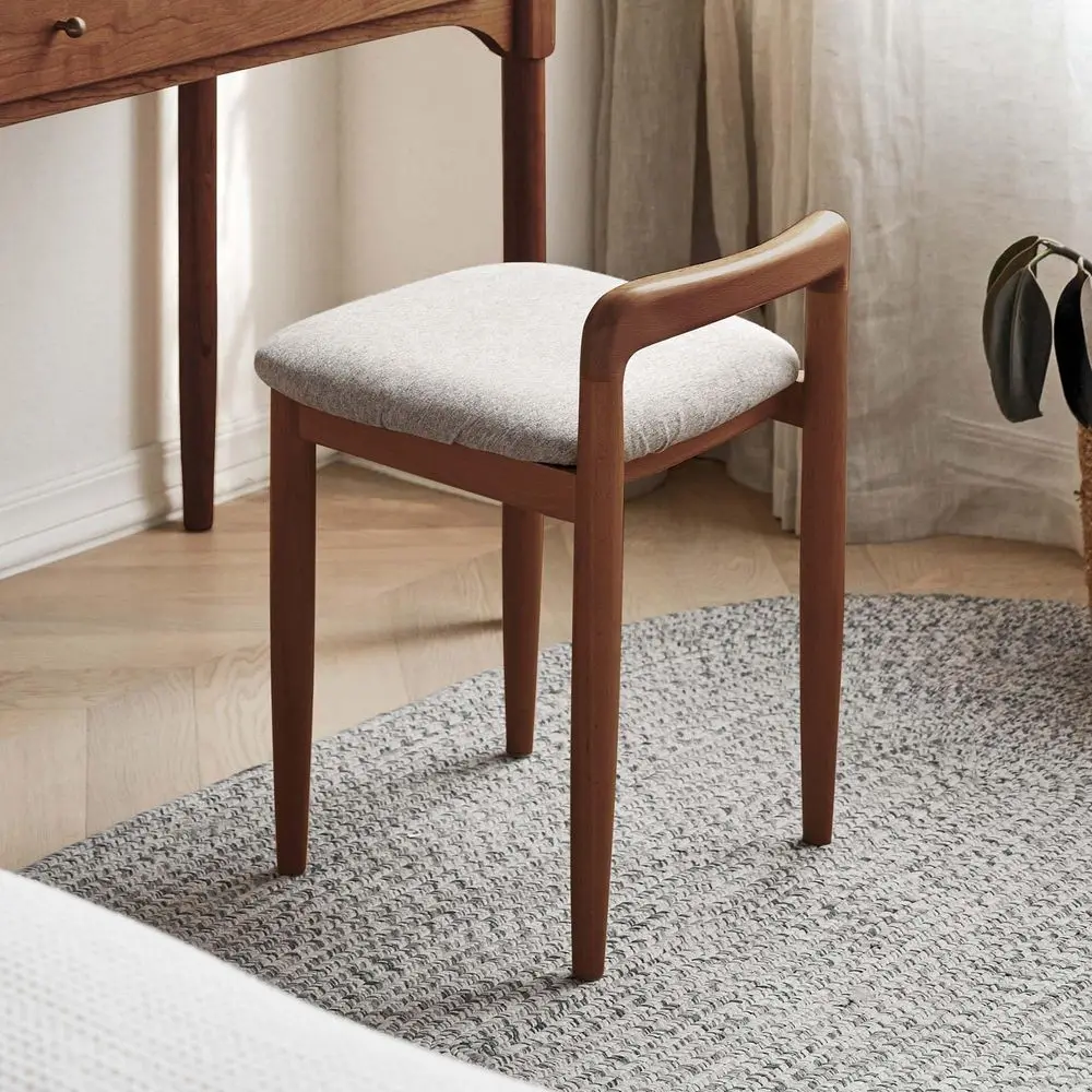 Stool Oak Wood Vanity Chair, Wooden Chair for Vanity with Upholstered Cushions for Living Room, Bedroom, Walnut
Stool Oak Wood Vanity Chair, Wooden Chair for Vanity with Upholstered Cushions for Living Room, Bedroom, Walnut