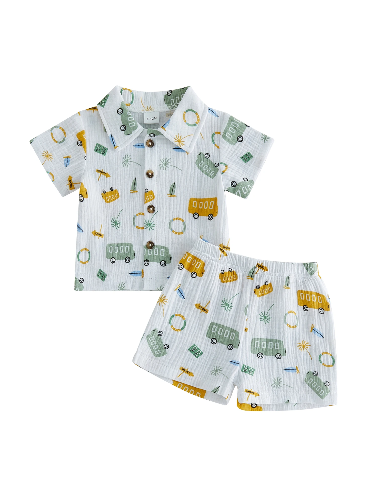 Boys Summer Beach Outfit Vibrant Palm Leaf Beach Umbrella Print Short Sleeve Button Down Shirt and Comfy Elastic Waist Shorts
Boys Summer Beach Outfit Vibrant Palm Leaf Beach Umbrella Print Short Sleeve Button Down Shirt and Comfy Elastic Waist Shorts