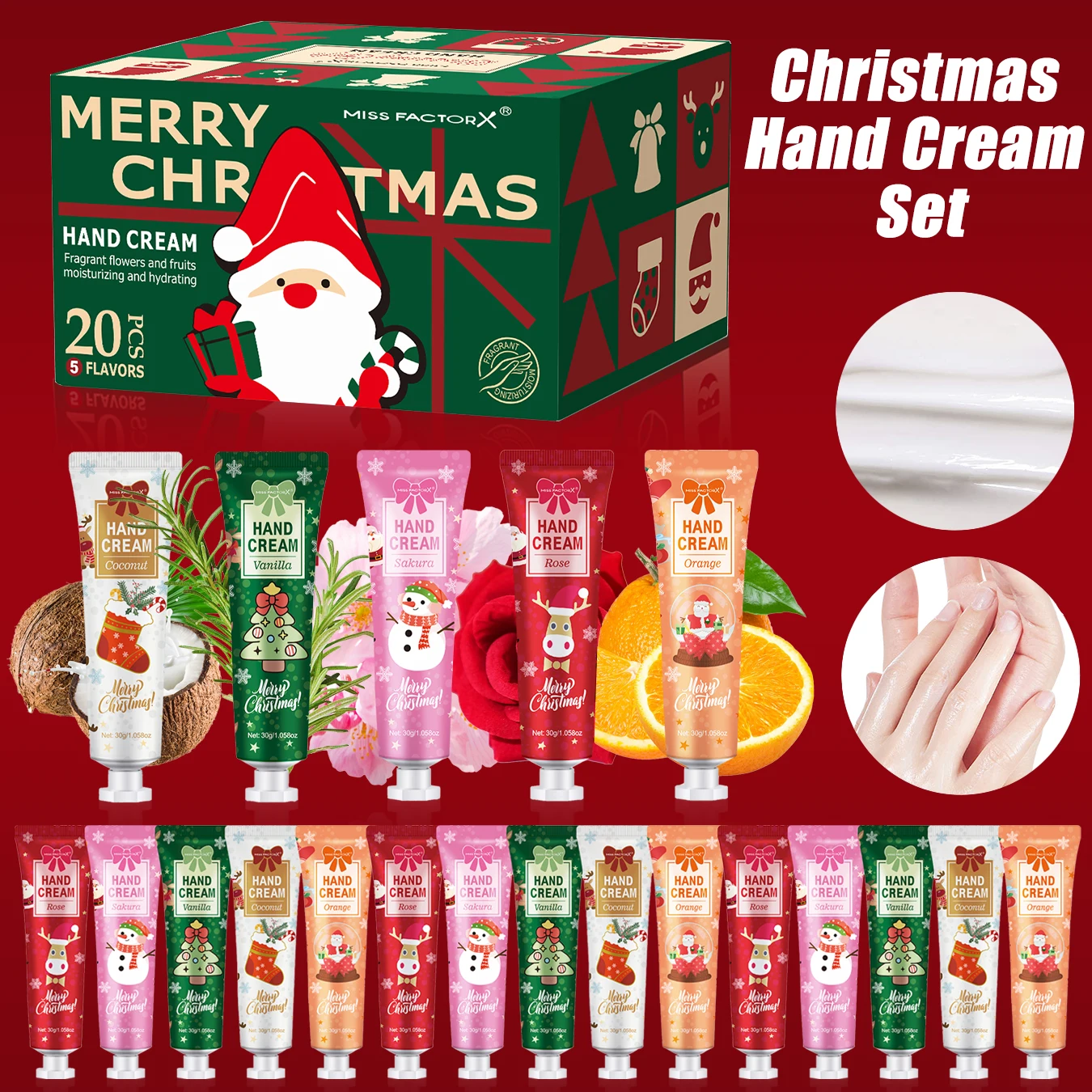 20-piece Hand Cream Gift Box, Light texture with great hydration, suitable for home and travel, wonderful holiday gift
20-piece Hand Cream Gift Box, Light texture with great hydration, suitable for home and travel, wonderful holiday gift