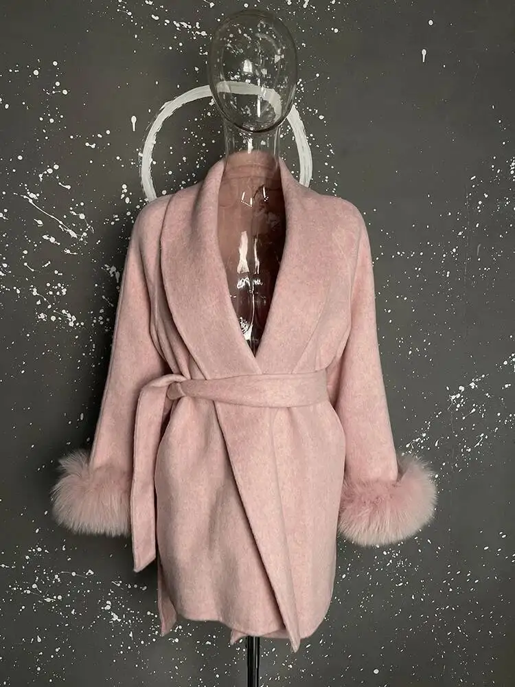 UCXQ Elegant OL Office Lady Overcoats Fur Patchwork Long Sleeve Woolen Coat Beautiful Women's Clothing Jacket Autumn 2025 Winter 39 S64e235973ffd4eb28f006d5ea4e7aa8c3