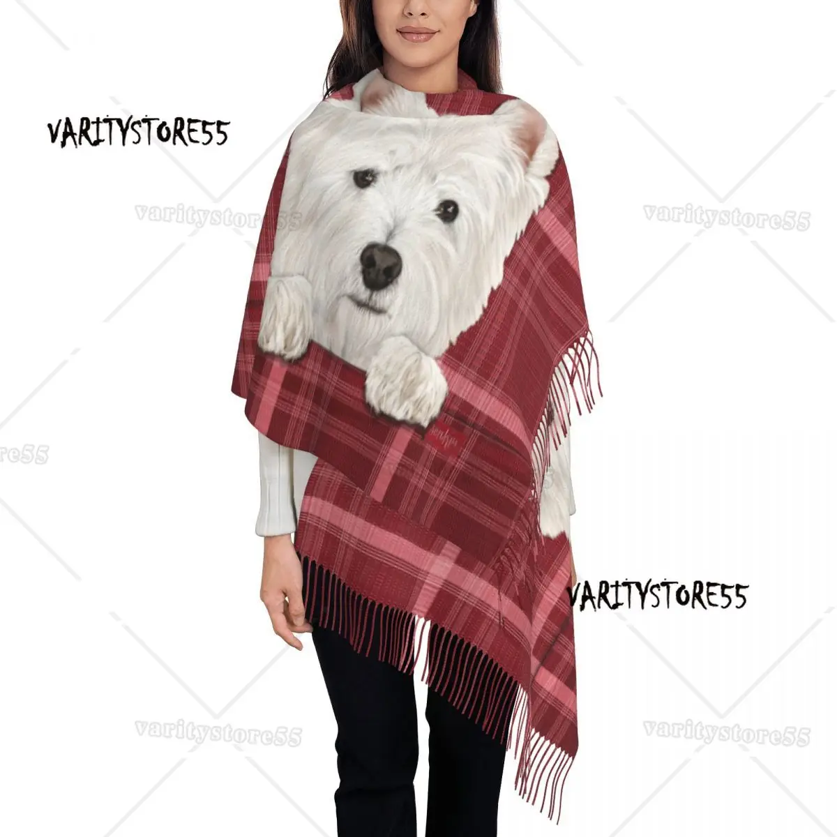 Luxury West Highland White Terrier Dog Tassel Scarf Women Winter Warm Shawls Wraps Ladies Westie Scarves
Luxury West Highland White Terrier Dog Tassel Scarf Women Winter Warm Shawls Wraps Ladies Westie Scarves