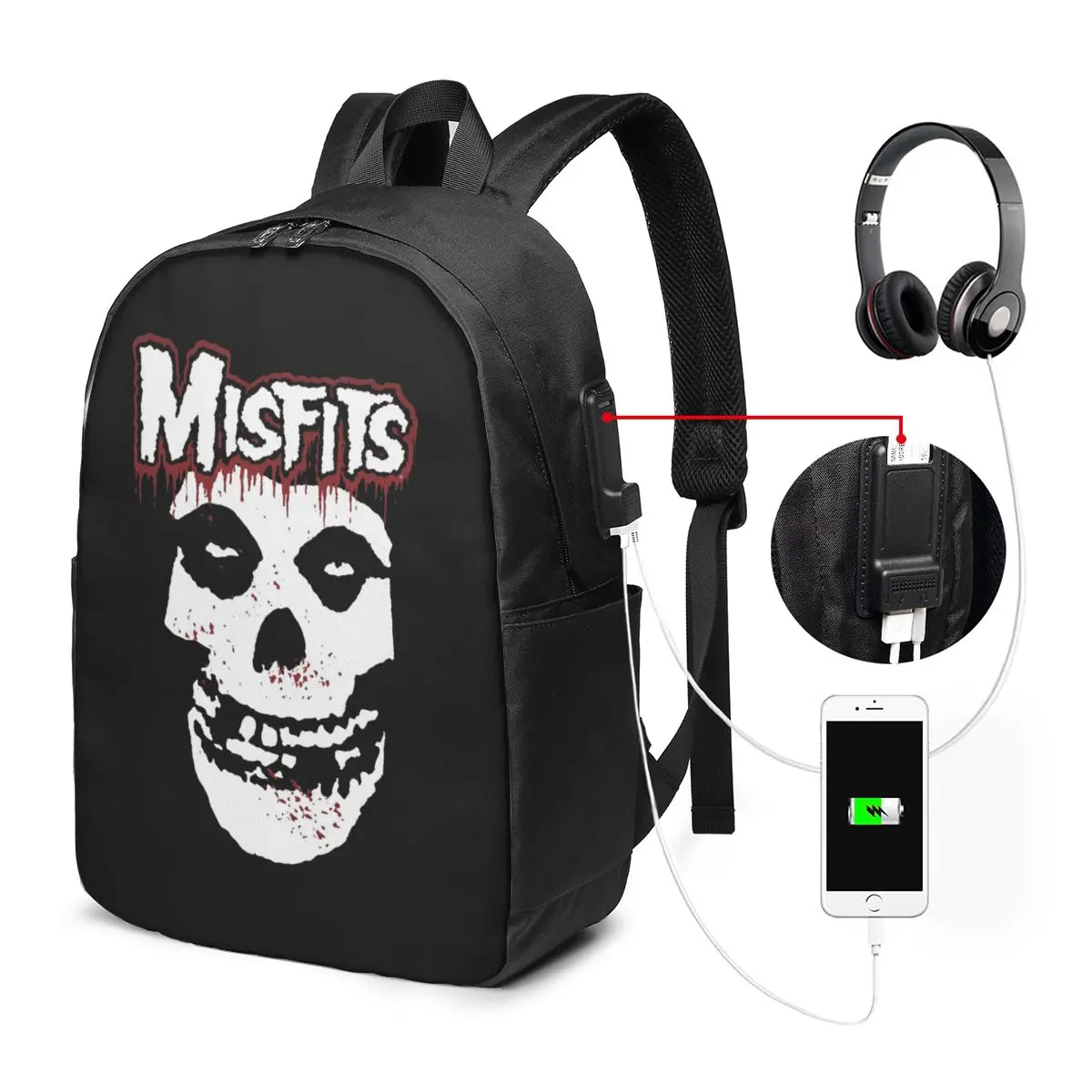 Misfits Skull Backpack Travel Notebook Bag Computer College Student School Bag Laptop Shoulder Bags for Men Women
Misfits Skull Backpack Travel Notebook Bag Computer College Student School Bag Laptop Shoulder Bags for Men Women