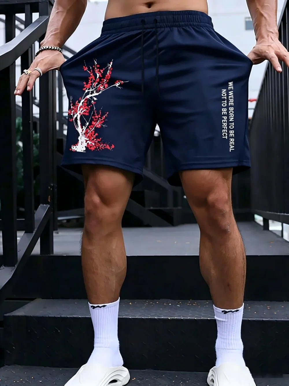 American men's summer personalized plum blossom letter print, comfortable and breathable drawstring shorts, outdoor casual pants
American men's summer personalized plum blossom letter print, comfortable and breathable drawstring shorts, outdoor casual pants