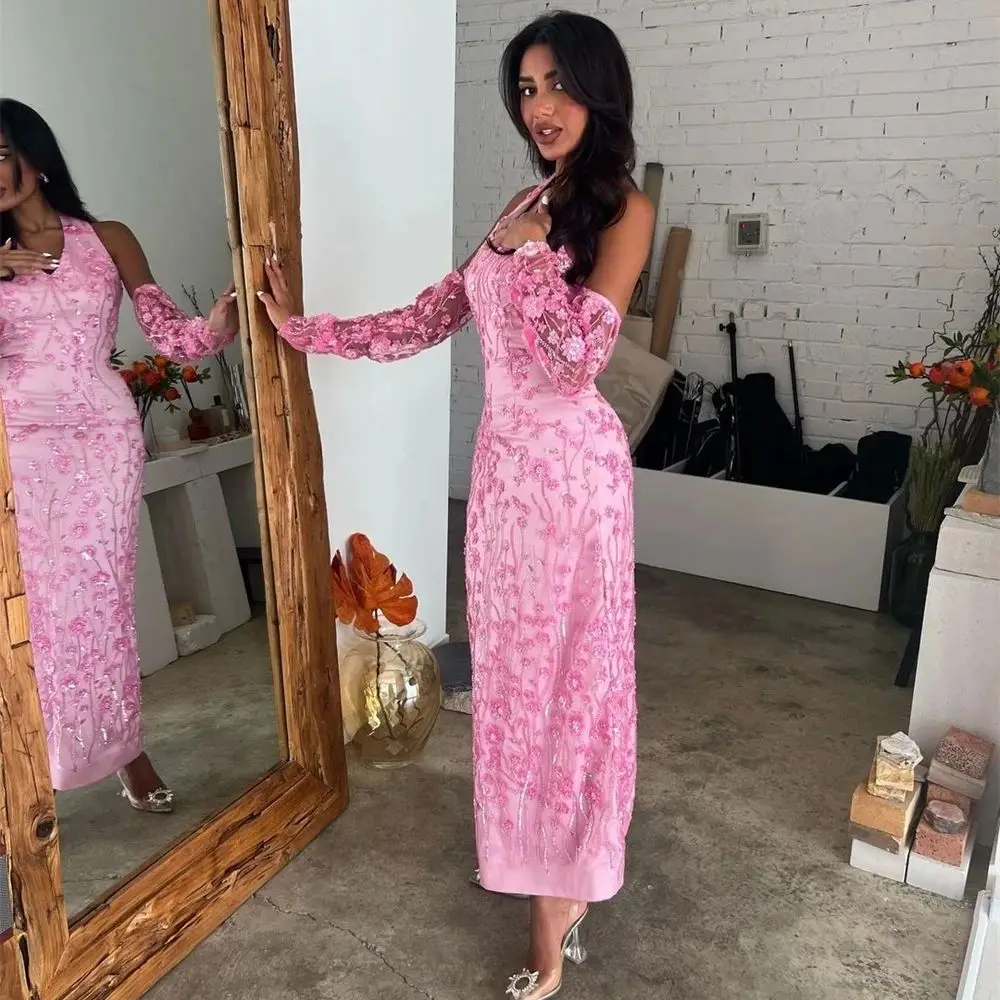 Pink Halter Lace Long Bespoke Occasion Gown Evening Dresses Prom Pastrol Unisex Jersey Retro Dubai Saudi Arabic Customized
Pink Halter Lace Long Bespoke Occasion Gown Evening Dresses Prom Pastrol Unisex Jersey Retro Dubai Saudi Arabic Customized