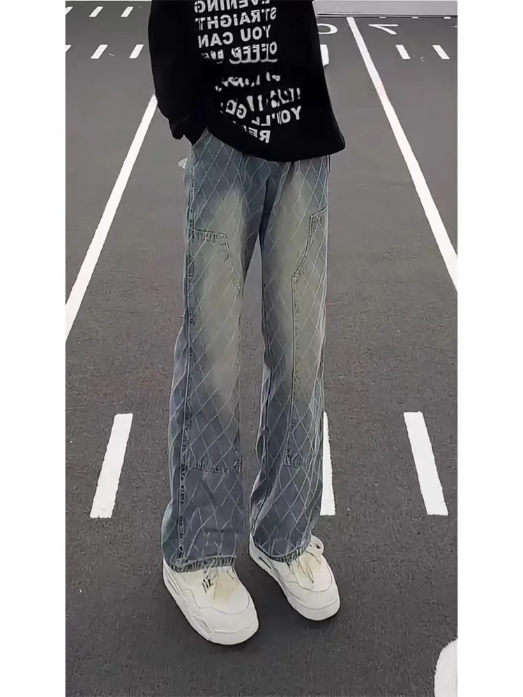 Light Blue Geometric Pattern Straight Leg Men's Jeans American High Street Cleanfit Slimming Casual Long Pants Winter
Light Blue Geometric Pattern Straight Leg Men's Jeans American High Street Cleanfit Slimming Casual Long Pants Winter