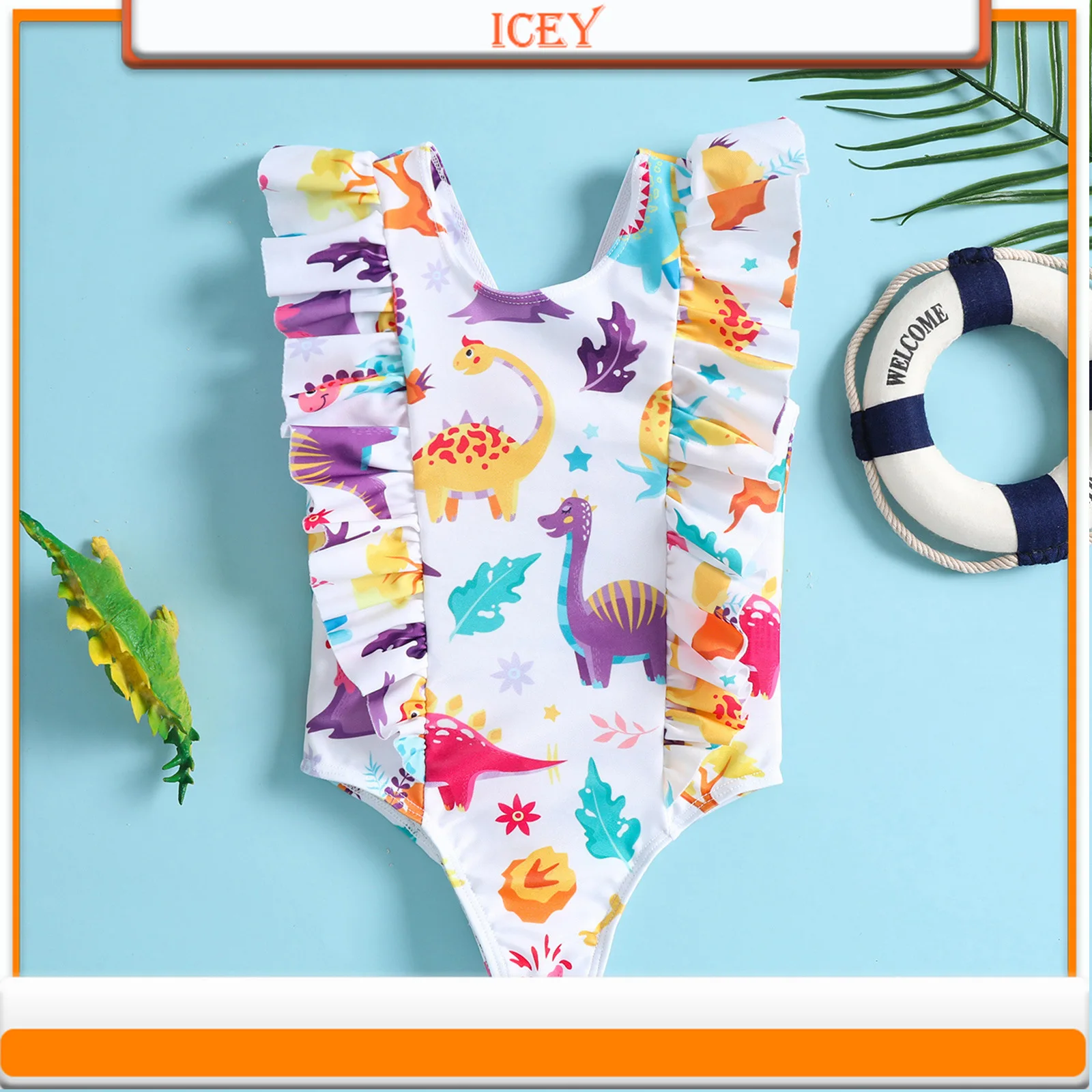 Dinosaur Print Girl Ruffle One-piece Baby Girl Hot Spring Beach Swimsuit Children One-Piece Suits
Dinosaur Print Girl Ruffle One-piece Baby Girl Hot Spring Beach Swimsuit Children One-Piece Suits