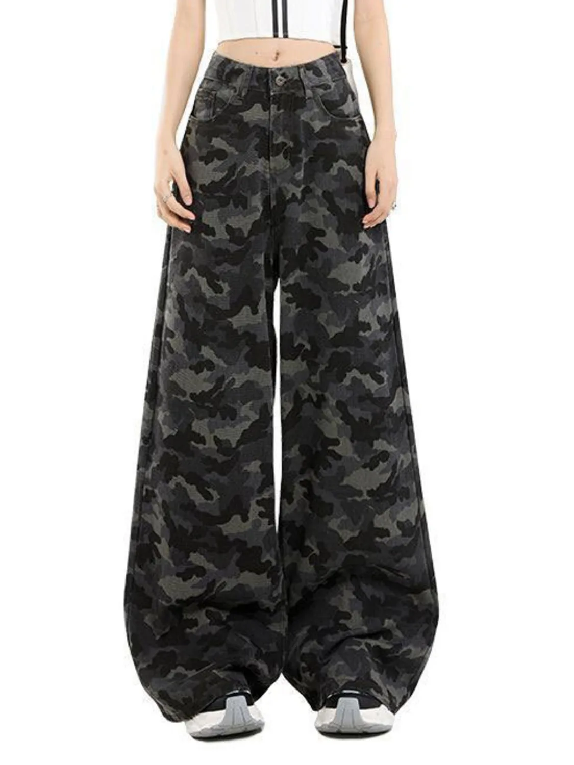 Women Camo Wide Leg Jeans High Waist Baggy Denim Pants Vintage Streetwear Y2K
Women Camo Wide Leg Jeans High Waist Baggy Denim Pants Vintage Streetwear Y2K