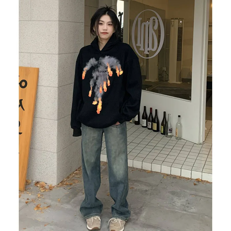 Korean Streetwear Y2k Graphic Hoodies Women Kpop Gothic Oversize Black Sweatshirts Fire Print Khaki Tracksuit Vintage
Korean Streetwear Y2k Graphic Hoodies Women Kpop Gothic Oversize Black Sweatshirts Fire Print Khaki Tracksuit Vintage