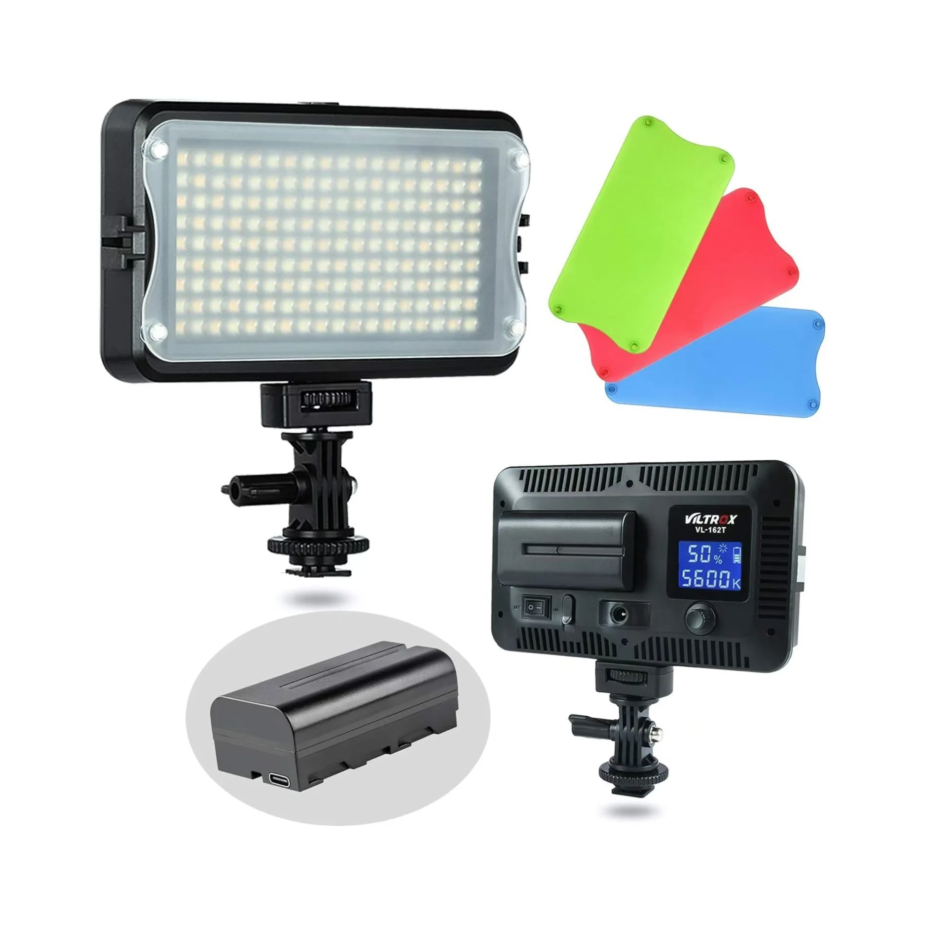 VILTROX VL-162T CRI95+ LED Video Light, Portable Camera Photo Light Panel Dimmable for DSLR Camera Camcorder with Battery
VILTROX VL-162T CRI95+ LED Video Light, Portable Camera Photo Light Panel Dimmable for DSLR Camera Camcorder with Battery