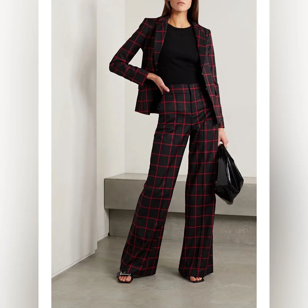 Tailor Made Fashion Plaid Women Suits Two Pieces Straight Fit Peak Lapel Blazer Pants Elegant Lady Daily Casual Suit Set
Tailor Made Fashion Plaid Women Suits Two Pieces Straight Fit Peak Lapel Blazer Pants Elegant Lady Daily Casual Suit Set
