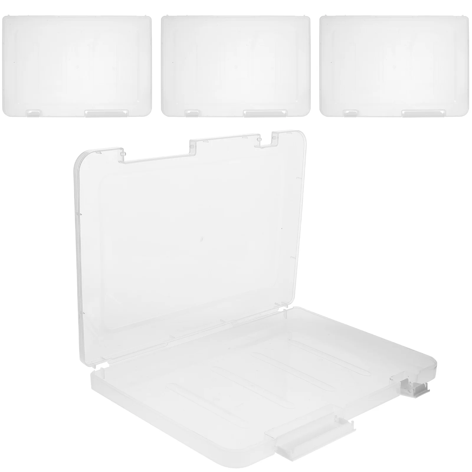 4pcs A4 File Storage Boxes Portable Document Holder Transparent Magazine Protector Scrapbook Paper Case White PP Plastic Project
4pcs A4 File Storage Boxes Portable Document Holder Transparent Magazine Protector Scrapbook Paper Case White PP Plastic Project