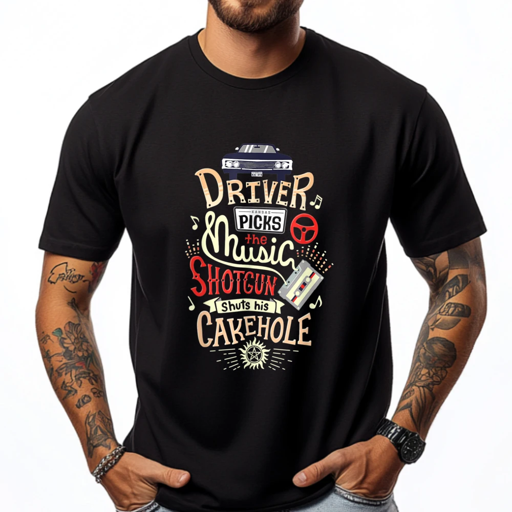 Driver Picks The Music Shotgun Shuts His Cakehole Fashion T Shirt Men Men's T-Shirts England Style Tee
Driver Picks The Music Shotgun Shuts His Cakehole Fashion T Shirt Men Men's T-Shirts England Style Tee