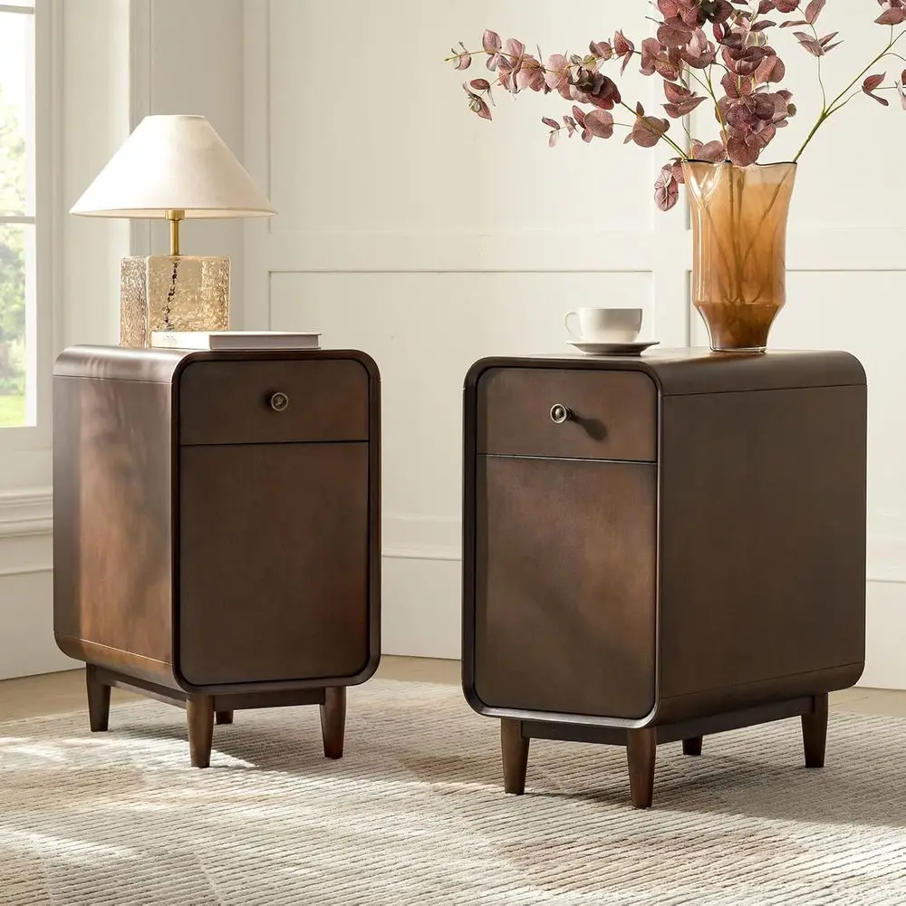 Narrow End Table with Adjustable Shel, Century ern End Table with Rear Storage, Solid Wood Legs, Set o 2, Walnut
Narrow End Table with Adjustable Shel, Century ern End Table with Rear Storage, Solid Wood Legs, Set o 2, Walnut