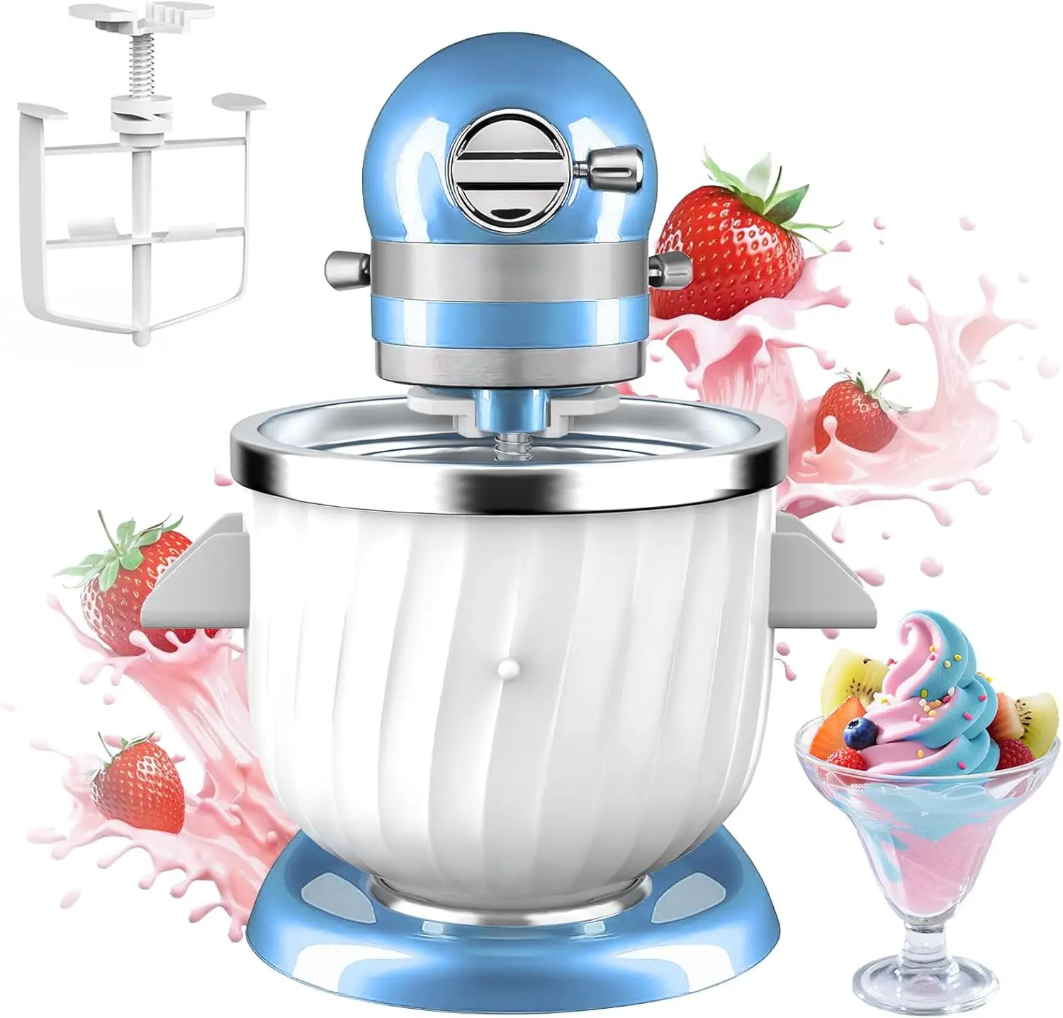 2 Quart Ice Cream Maker Attachment for KitchenAid Stand Mixers – Fits 4.5QT/5QT/6QT Tilt-Head & Bowl-Lift, Homemade Gelato, Sorb
2 Quart Ice Cream Maker Attachment for KitchenAid Stand Mixers – Fits 4.5QT/5QT/6QT Tilt-Head & Bowl-Lift, Homemade Gelato, Sorb