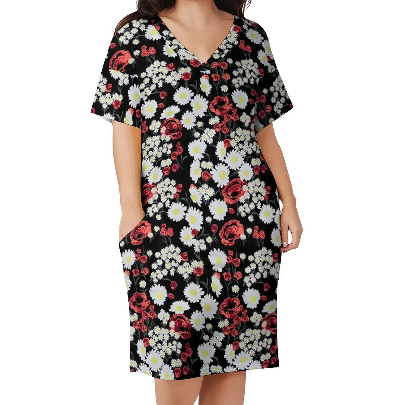 Red White Flower Dress Plus Size Rose Daisy Print Aesthetic Casual Dress Women Summer V Neck Modern Dresses Gift Idea
Red White Flower Dress Plus Size Rose Daisy Print Aesthetic Casual Dress Women Summer V Neck Modern Dresses Gift Idea