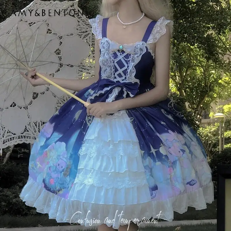 2025 New Japanese Summer Lolita Cute Magic Rabbit Open Dress Suspender Sweet Jsk Dress For Women
2025 New Japanese Summer Lolita Cute Magic Rabbit Open Dress Suspender Sweet Jsk Dress For Women