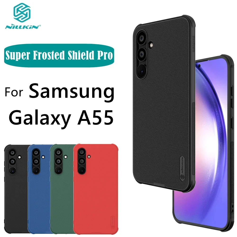 NILLKIN For Samsung Galaxy A55 Case Super Frosted Shield Pro Case Soft TPU + Hard PC Shell Shockproof Back Cover For Samsung A55
NILLKIN For Samsung Galaxy A55 Case Super Frosted Shield Pro Case Soft TPU + Hard PC Shell Shockproof Back Cover For Samsung A55