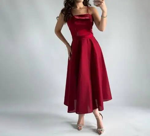 Luxurious Women's Evening Dresses Summer New Women's Solid Color Sleeveless Strap Square Neck Fashion Sexy Dress Party Dresses
Luxurious Women's Evening Dresses Summer New Women's Solid Color Sleeveless Strap Square Neck Fashion Sexy Dress Party Dresses