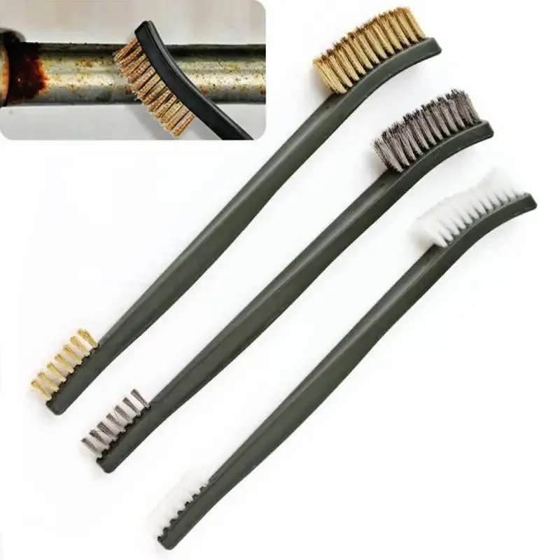 3Pcs Mini Wire Brush Set Steel Nylon Brass Brushes, Metal Cleaning Tool for Paint Rust Welding Slag Removal
3Pcs Mini Wire Brush Set Steel Nylon Brass Brushes, Metal Cleaning Tool for Paint Rust Welding Slag Removal