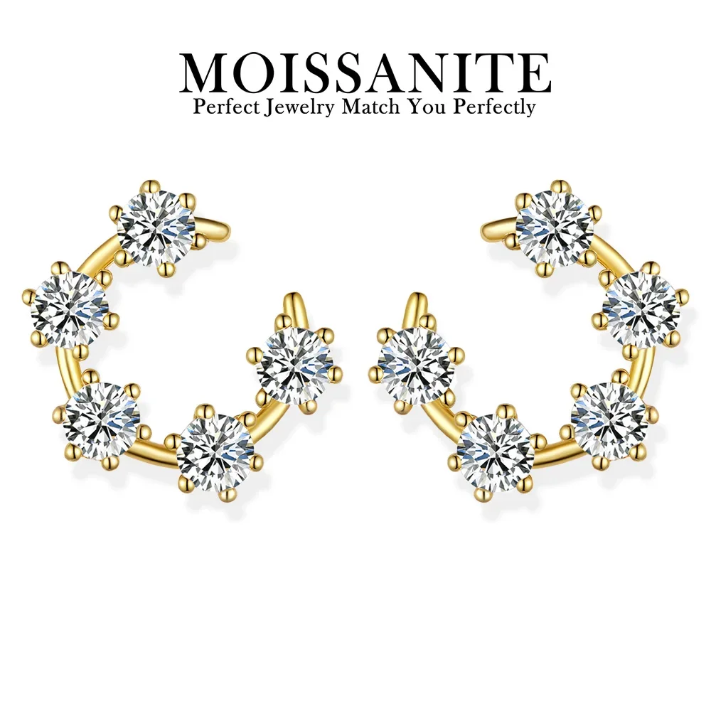 3.5mm Moissanite Half Hoop Design Stud Earrings 925 Sterling Silver Gold Plated Minimalist Elegant Jewelry Gift for Women
3.5mm Moissanite Half Hoop Design Stud Earrings 925 Sterling Silver Gold Plated Minimalist Elegant Jewelry Gift for Women