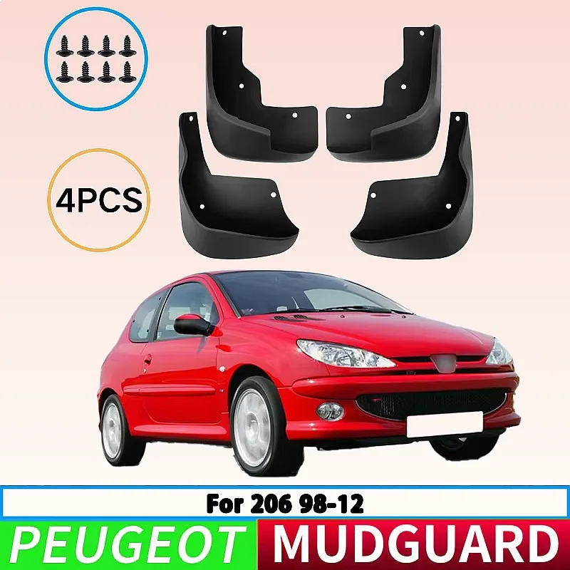 For Peugeot 206 1998-2012 Car Tire Fender Splash Guard Front Rear Wheel Mud Flaps 4Pcs
For Peugeot 206 1998-2012 Car Tire Fender Splash Guard Front Rear Wheel Mud Flaps 4Pcs