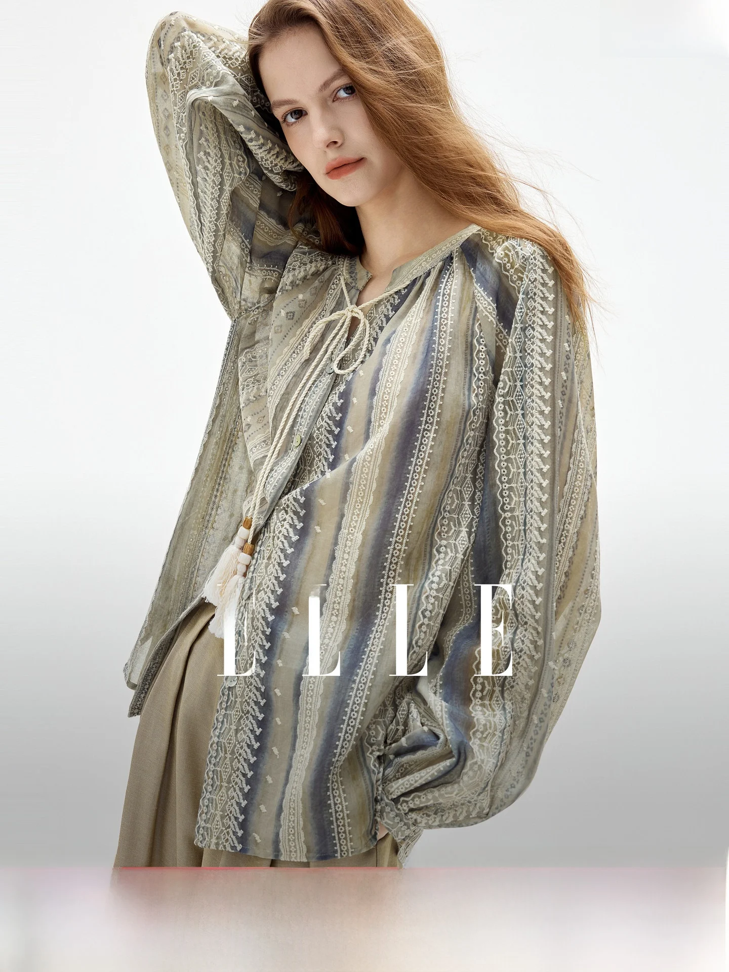 Elle Women's Embroidered Shirt Casual Gradient Style V-Neck Long Sleeve Polyester Fiber Commute Fashion Summer New Arrival
Elle Women's Embroidered Shirt Casual Gradient Style V-Neck Long Sleeve Polyester Fiber Commute Fashion Summer New Arrival