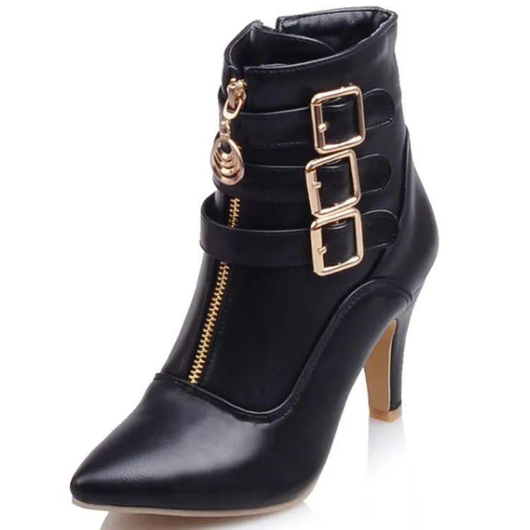 Shoes Women Boots Spring High Heels Ankle Boots Pointed Toe Buckle Boots Zip Ladies Shoes White Big Size
Shoes Women Boots Spring High Heels Ankle Boots Pointed Toe Buckle Boots Zip Ladies Shoes White Big Size