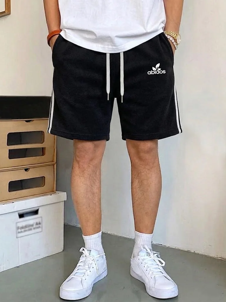 Men Sweat Shorts Elastic Drawstring Black Side Striped Loose Knit Casual Sports Gym Running Daily Workout Jogger Shorts
Men Sweat Shorts Elastic Drawstring Black Side Striped Loose Knit Casual Sports Gym Running Daily Workout Jogger Shorts