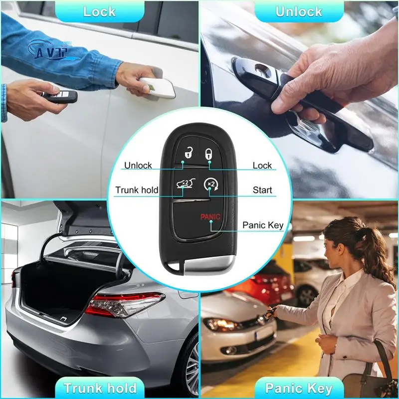 AV32-Car Key Fob Keyless Entry Remote GQ4-54T 433Mhz ID4A Chip For Jeep Cherokee 2014-2020 5 Buttons 68141580AA 68141580AB
AV32-Car Key Fob Keyless Entry Remote GQ4-54T 433Mhz ID4A Chip For Jeep Cherokee 2014-2020 5 Buttons 68141580AA 68141580AB