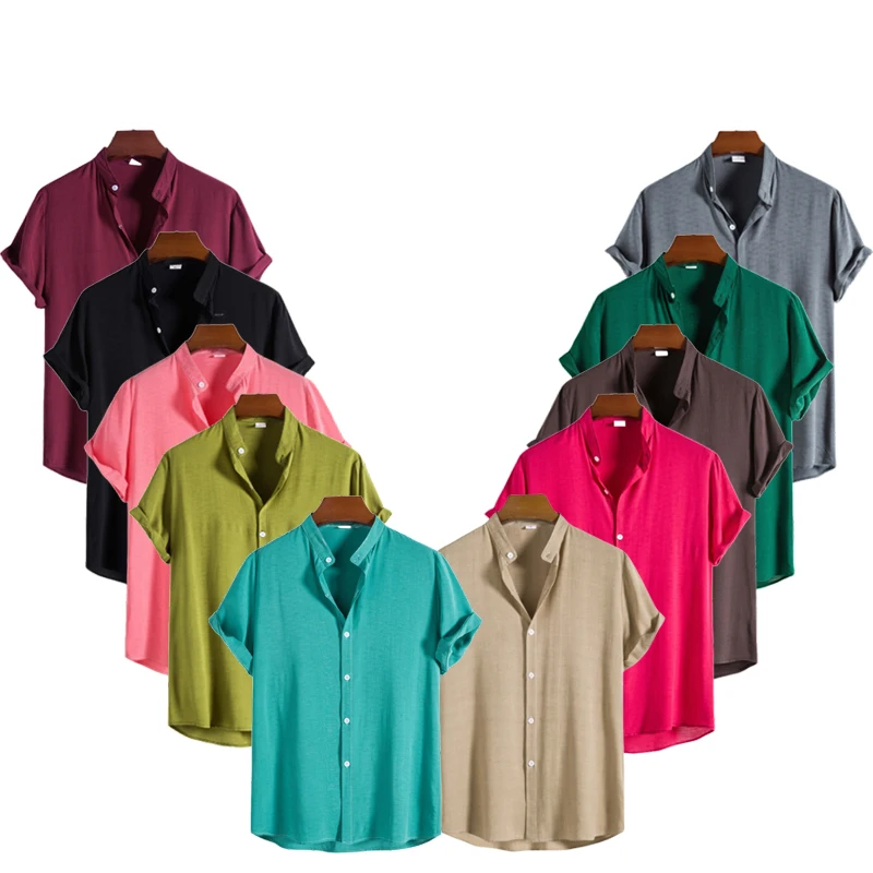 Новая летняя однотонная модная повседневная блузка для мужчин с коротким рукавом, универсальная свободная рубашка, винтажная уличная одежда в корейском стиле, мужская одежда
Новая летняя однотонная модная повседневная блузка для мужчин с коротким рукавом, универсальная свободная рубашка, винтажная уличная одежда в корейском стиле, мужская одежда