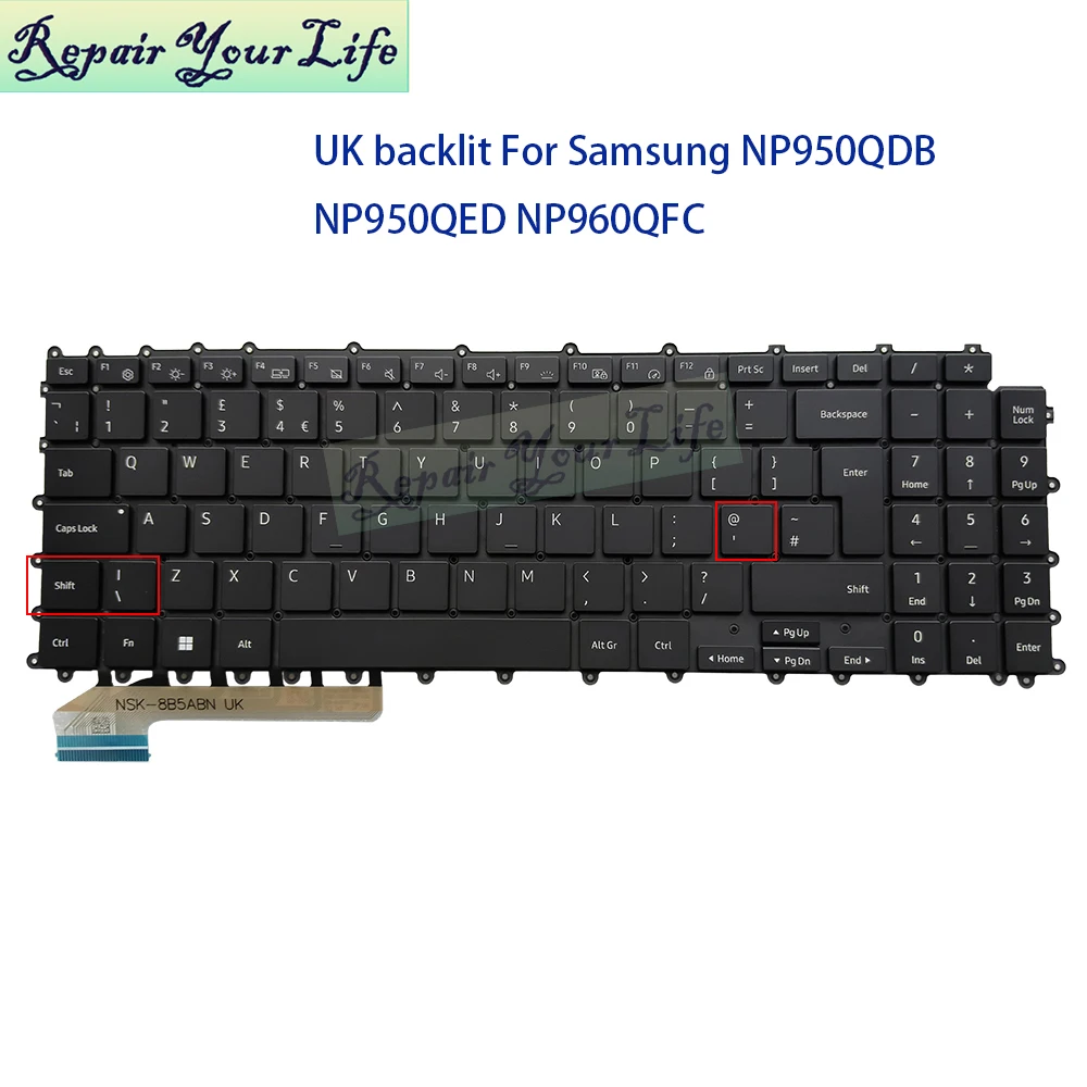 UK GB Backlit Keyboard For Samsung Galaxy 950QDB 950QED 960QFG NP950QDB NP950QED NP960QFG Book Pro 360 Notebook PC BA59-04675A
UK GB Backlit Keyboard For Samsung Galaxy 950QDB 950QED 960QFG NP950QDB NP950QED NP960QFG Book Pro 360 Notebook PC BA59-04675A